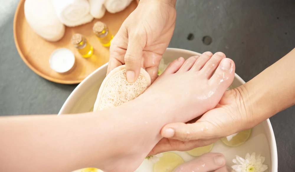 Step into a luxurious haven of pampering with a manicure and pedicure!